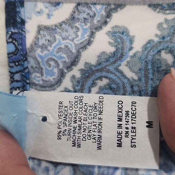 M. Fasis Bodycon Paisley Blue Dress. M - Picture 11 of 12